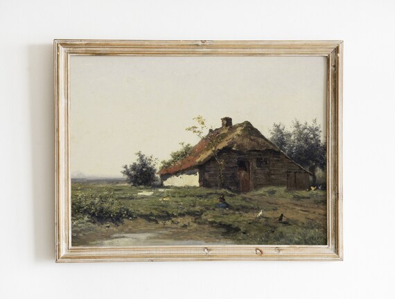 Country Landscape Painting | Cottage Print | Farmhouse Decor | Cottage Decor | Landscape Painting | PRINTABLE Art #129