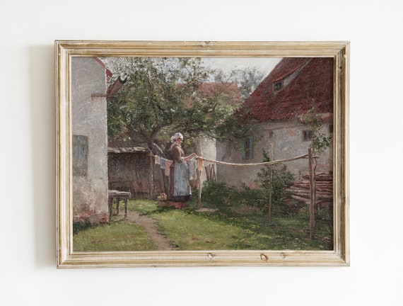Vintage Laundry Room Painting | Laundry Room Art |  Laundry Room Print | Farmhouse Decor | French Country House Print | PRINTABLE Art #93