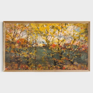 Abstract Autumn Painting Royal Oak Painting Autumn Landscape Paintings Fall Painting Antique Art PRINTABLE Art 44 image 3