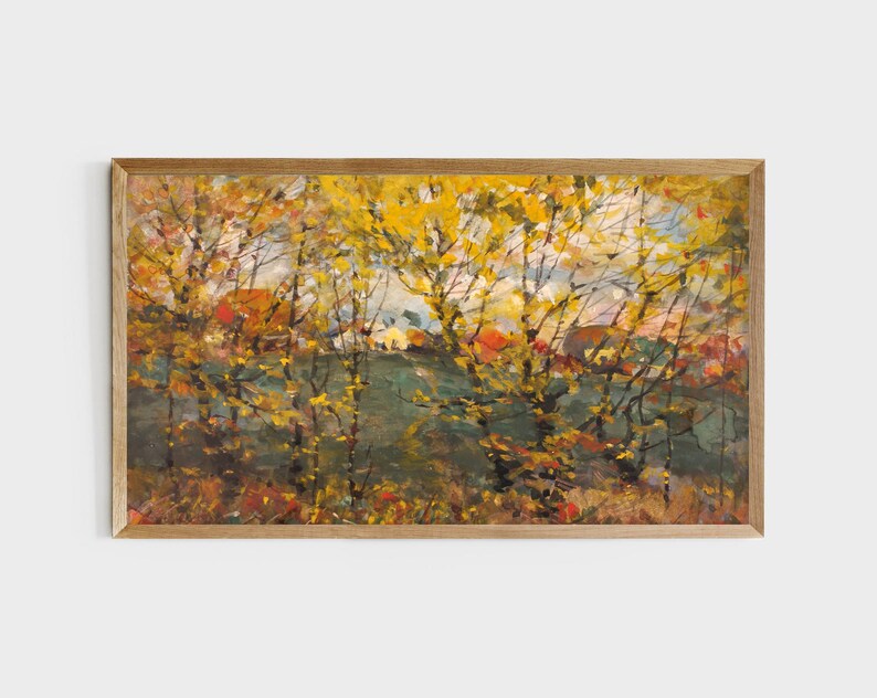 Abstract Autumn Painting Royal Oak Painting Autumn Landscape Paintings Fall Painting Antique Art PRINTABLE Art 44 image 3