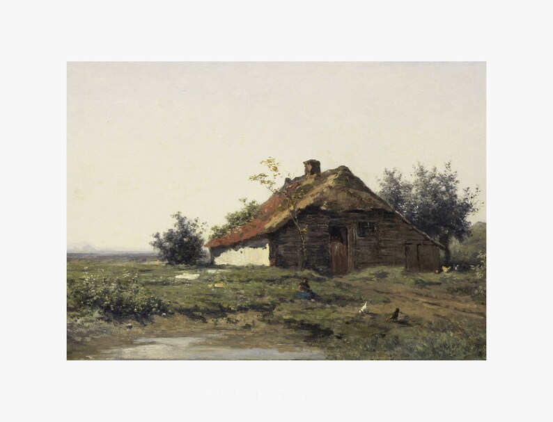Country Landscape Painting | Cottage Print | Farmhouse Decor | Cottage Decor | Landscape Painting | PRINTABLE Art #129 image 3