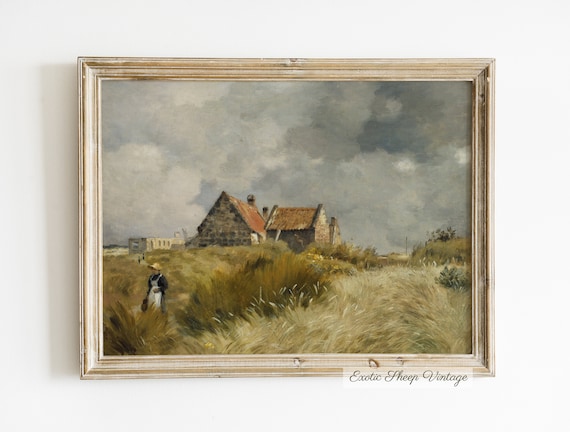 Cottage Painting | Country Landscape Painting | Farmhouse Decor | Cottage Decor | Landscape Painting | PRINTABLE Art #185