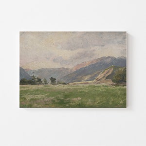 Country Decor | Mountain Meadow Painting | Spring Country Landscape Painting | Farmhouse Wall Art | PRINTABLE Art #126
