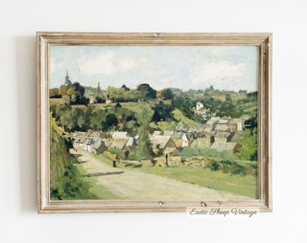 Boerderijdecoratie | Land landschap schilderen | Franse landkunst | Frans landhuis kunst aan de muur | Landschapsschilderkunst | AFDRUKBARE kunst #192