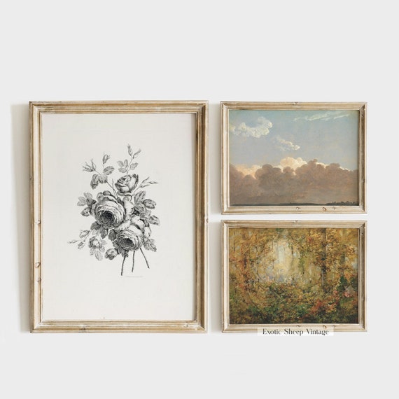 Farmhouse Vintage Print Set | Neutral Vintage Gallery Wall Print SET of 3 | Vintage Home Decor PRINTABLE #213