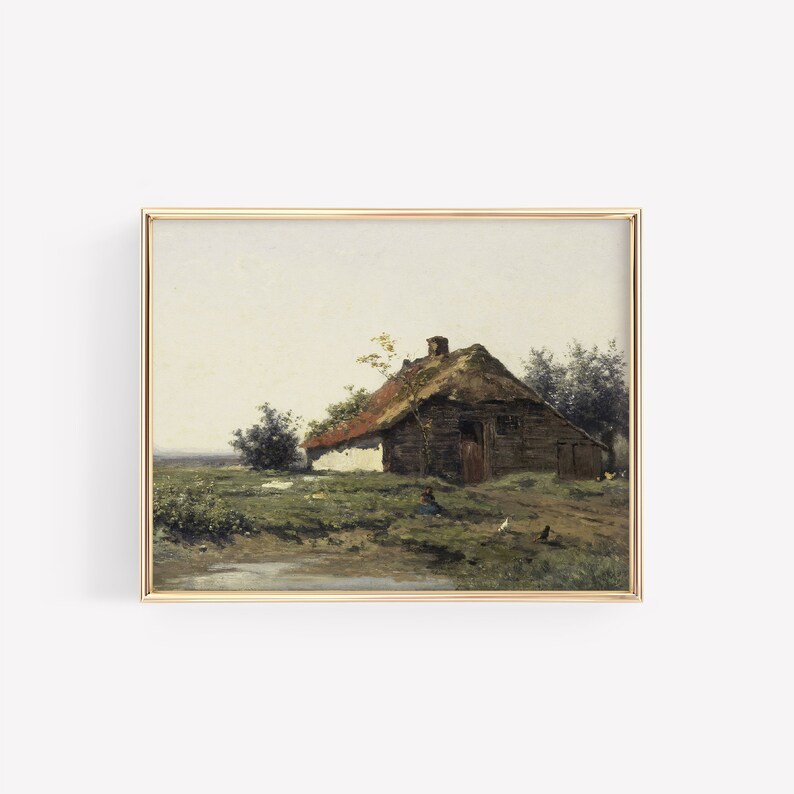 Country Landscape Painting | Cottage Print | Farmhouse Decor | Cottage Decor | Landscape Painting | PRINTABLE Art #129 image 2