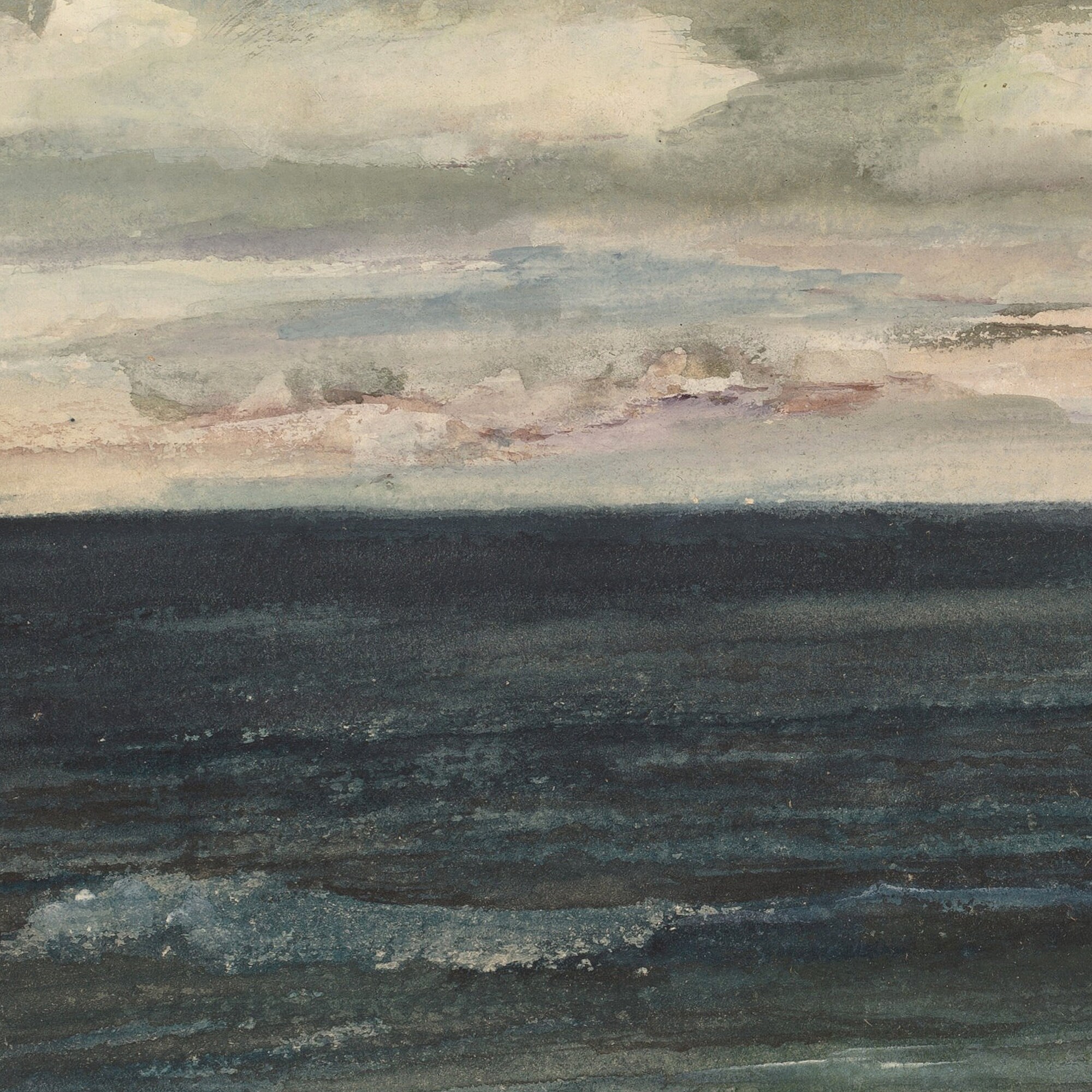 Coastal Decor | Inky Seascape Print | Landscape Seascape Watercolor ...