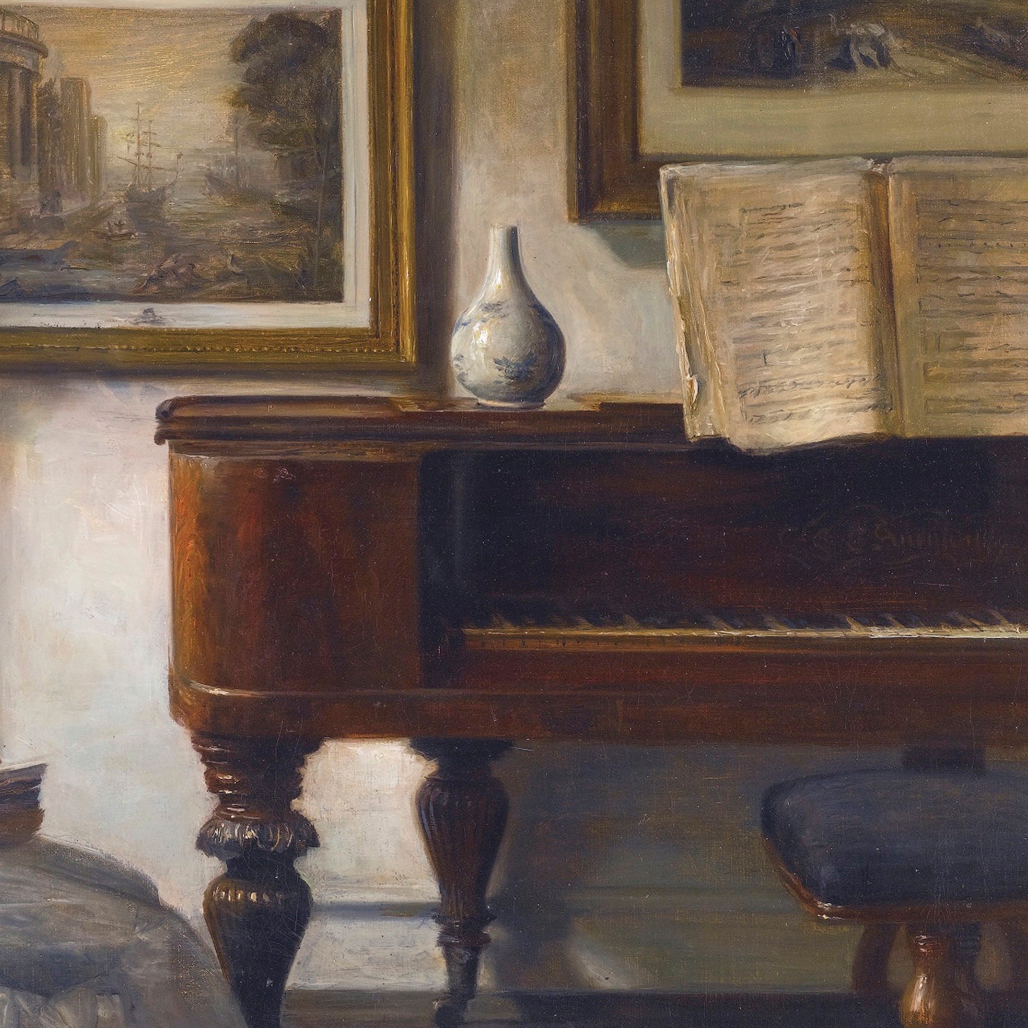 Girl Room Wall Art | Piano Painting | Vintage Girl Room Decor ...