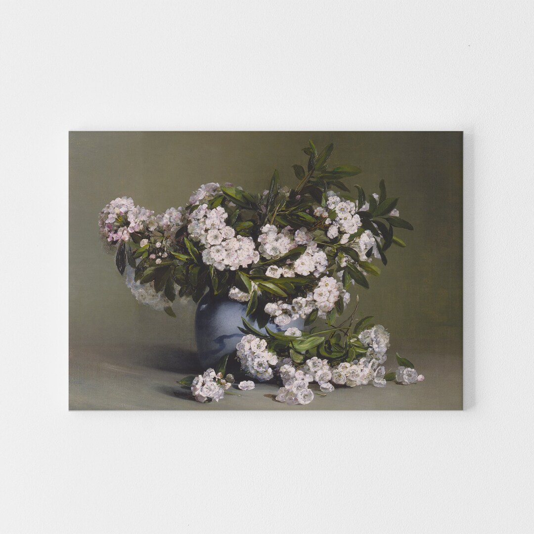 Floral Print Laurel Painting Victorian Flower Painting Vintage Floral