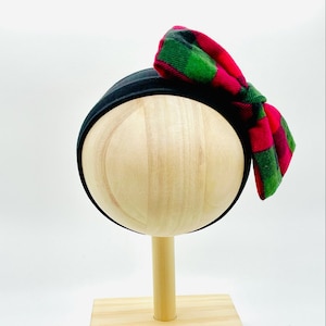 Christmas Gingham Check Ribbon Baby Head Band, Baby Wig Band, Baby Hair Band, Baby Photo Prop