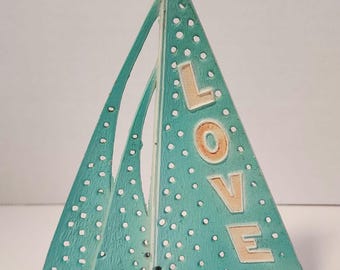 Vintage Revere Mfg Love Sailboat Earring Tree Holder