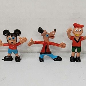Vintage Lot of Disney Bendy PVC Figurines Mickey Pluto Goofy Boy And Donald