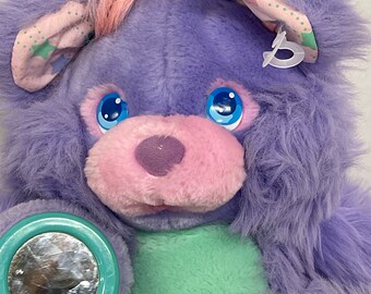 Vintage Amtoy Brush-a-loves Purple Posey Bear Plush - Etsy