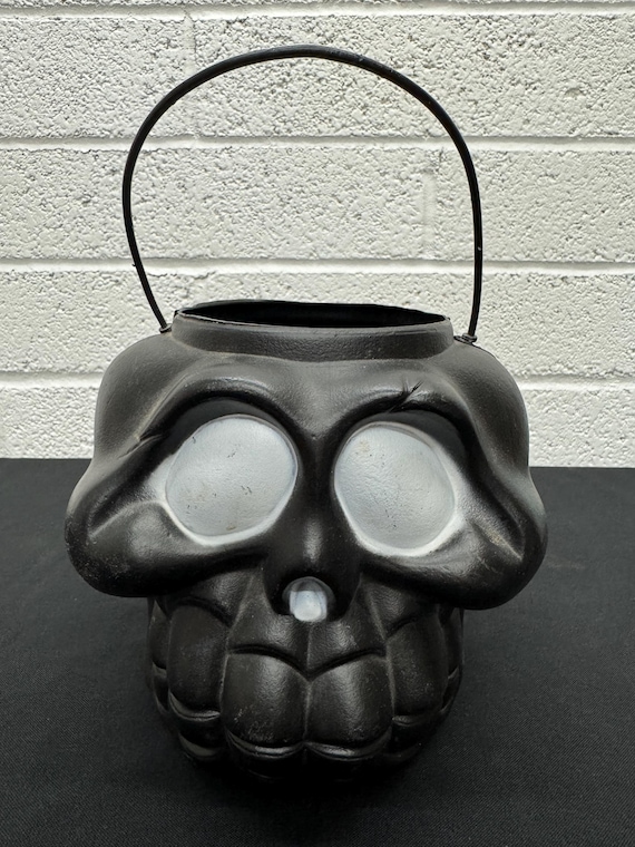 Vintage skeleton trick-or-treat bucket from general foam plastics