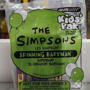 The Simpsons Spinning Bartman Subway Kids Pak Figure Brand New In Bag