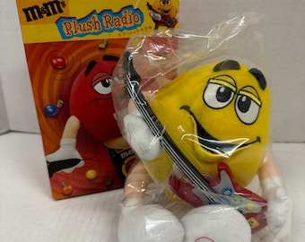 M&M yellow plush radio new unused