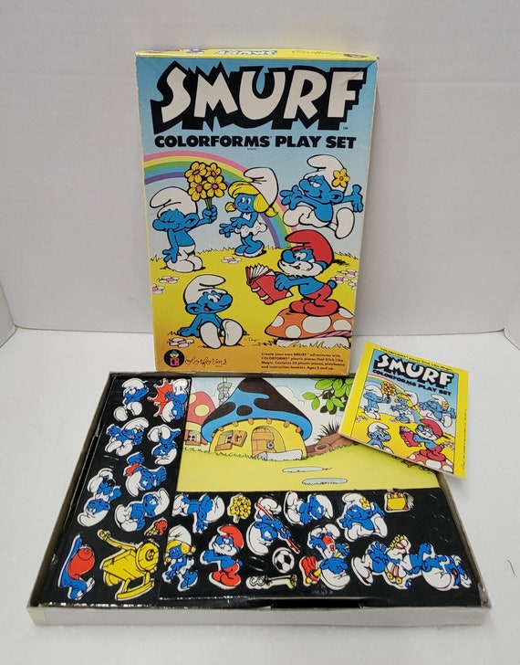 Smurf Colorforms Playset Nearly Complete 