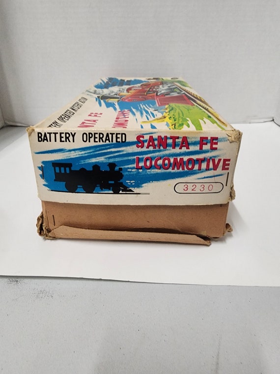 Vintage 1960s Trade Mark Modern Toys Santa Fe Locomotive Tin