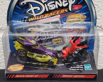 Hasbro Disney Wild Racers Black Heart GT Amd Rippin' Reptile Diecast 2 Pack Mint On Card