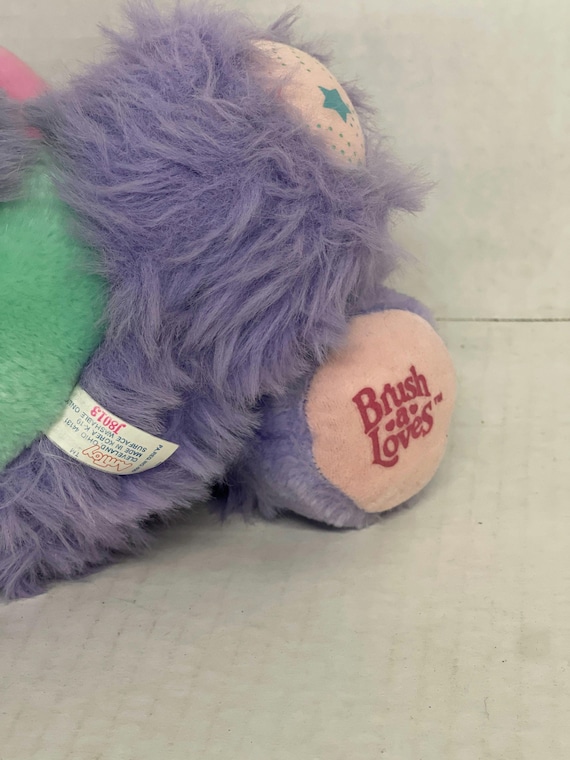 Vintage Amtoy Brush-a-loves Purple Posey Bear Plush - Etsy