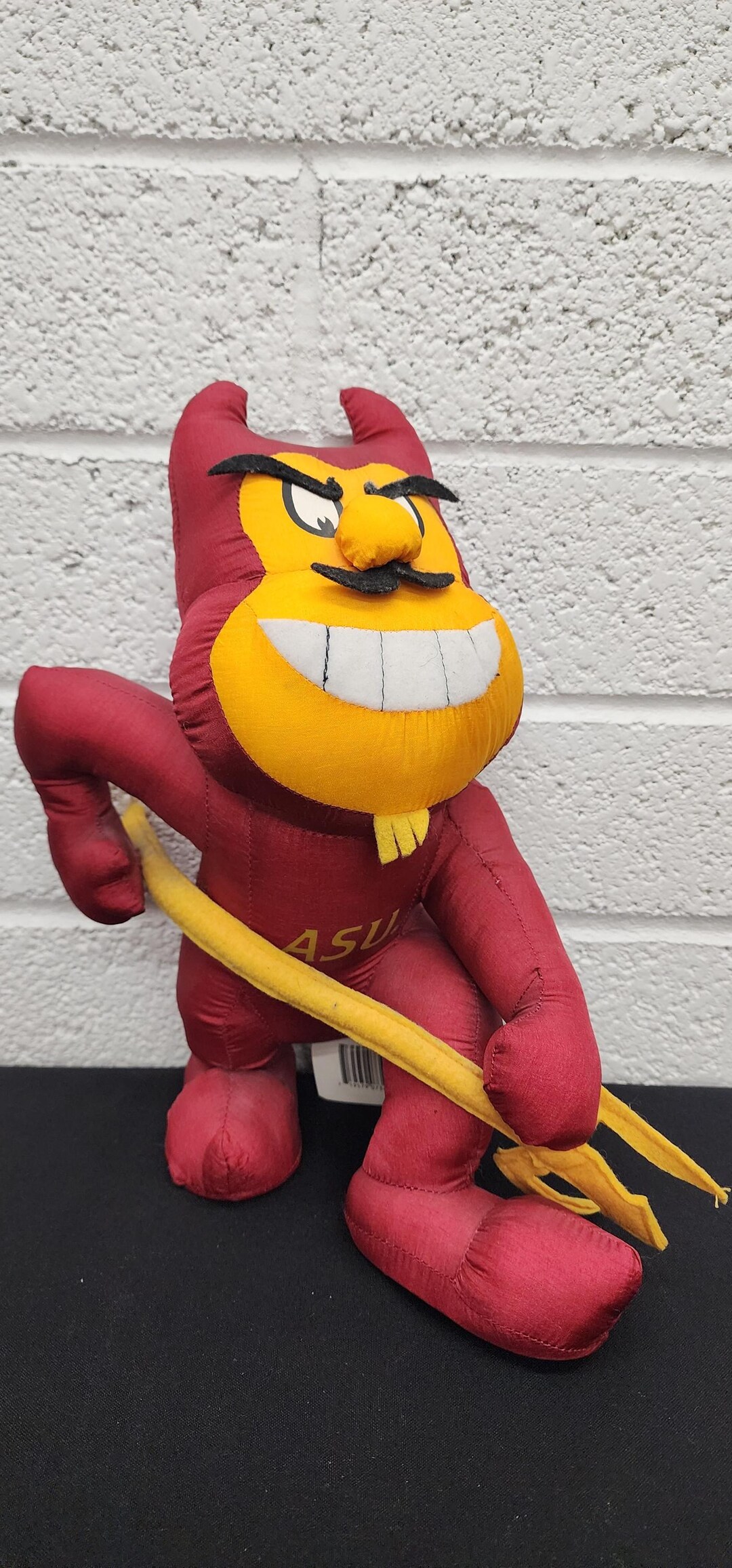 【80's】 ASU サンデビルズ ボトルプラッシュ ぬいぐるみ ヴィンテージ Vintage ASU Sun Devils Mascot Sparky Stuffins Plush With Tag 13