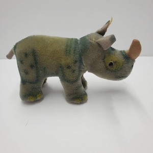 1960&#39;s Steiff Nosy The Rhino With Neck Tag And Ear Button