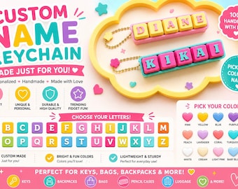 Personalised clicking fidget key rings. The perfect gift