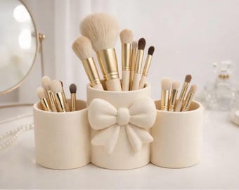Stunning minimal girl make up brush holder bow trending unique gift
