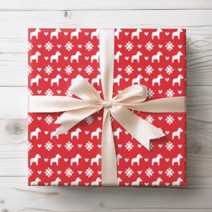 Swedish Dala Horse Gift Wrapping Paper Folk Art Bundle for Scandinavian Valentine Gift Wrap Swedish Gift for Mom Nordic Holiday Gift Paper