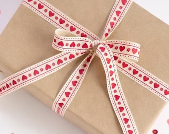Scandinavian Cotton Ribbon Heart Design Trim Nordic Style Mother's Day Gift Gift Wrap Decoration Handmade Holiday Packaging