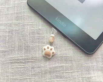 Cat Paw Charm Dust Plug: Kindle, E-reader Tablet, Phone Accessory, USB-C