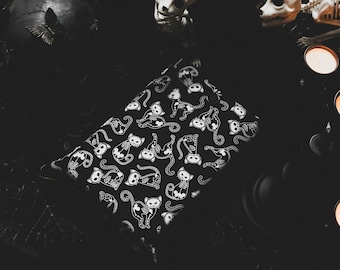 Skeleton Cats Book Sleeve, Halloween Book Sleeve, Warm Book Sleeve, Padded Book Sleeve, Book Cover, Tablet Cover
