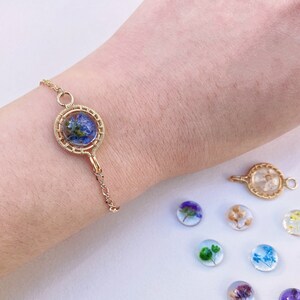 Real Flower Bracelet, Dianty Bracelet For Women,Boho Statement Flower Bracelet，Beautiful And Sepcial Gifts For Her