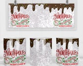 11 15 Oz Hot Chocolate North Pole Sublimation Mug Template - Cricut Mug Press Sublimation Wrap - Mug Design PNG - 300 DPI