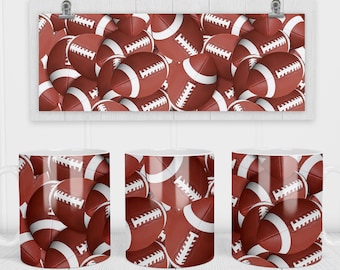 11 & 15 Oz Football Mug Sublimation Template - Cricut Mug Press Sublimation Wrap - Mug PNG - 300 DPI
