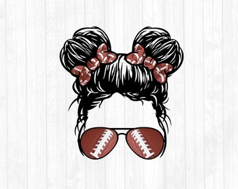 Fußball Kind Leben Piggy Brötchen Haar - Sonnenbrille Stirnband PNG Sublimation Design - Digital Download - Kommerzielle Nutzung OK - 300 DPI - Leer