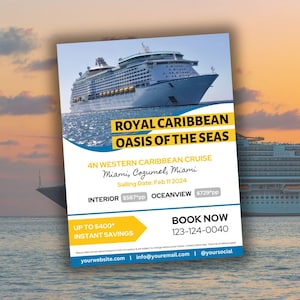DIY Cruise Travel Flyer | Cruise Agency Marketing | Travel Agent Flyer Template | Canva