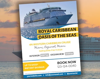 DIY Cruise Flyer Template: Travel Agency Marketing (Canva Editable)
