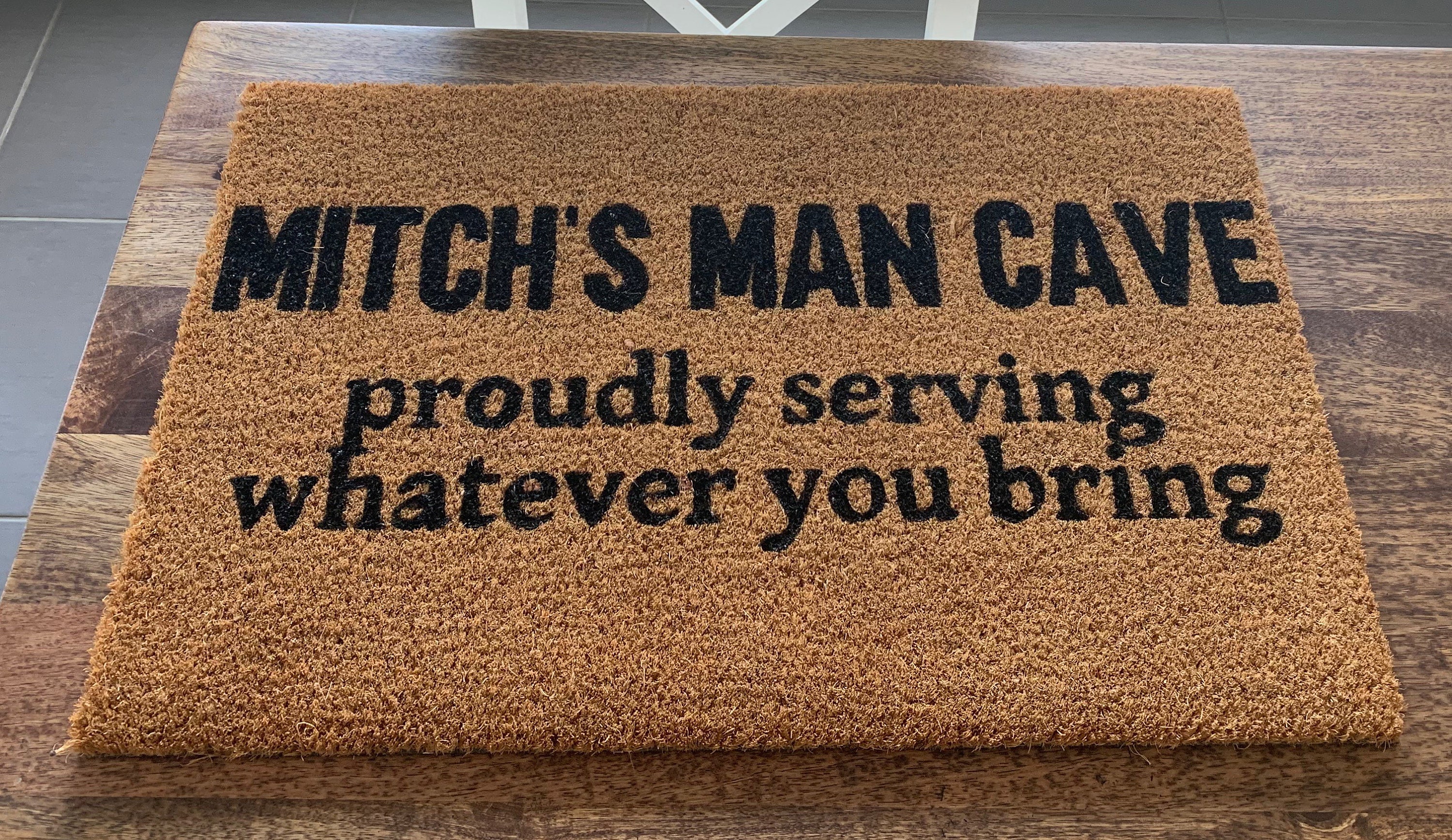 CUSTOM Man Cave Doormat doormat hand painted Etsy