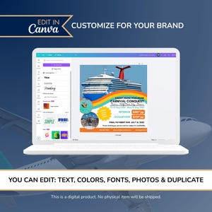 DIY Cruise Travel Flyer | Carnival Cruise | Cruise Agency Marketing | Travel Agent Flyer Template | Canva image 4