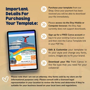 DIY Cruise Travel Flyer | Carnival Cruise | Cruise Agency Marketing | Travel Agent Flyer Template | Canva image 8