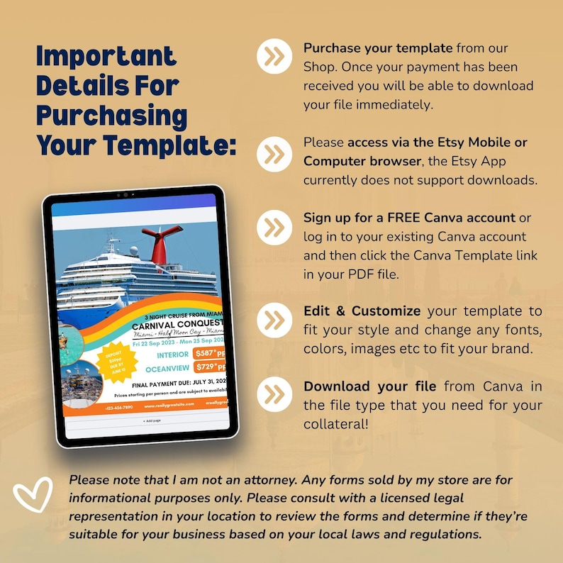 DIY Cruise Travel Flyer | Carnival Cruise | Cruise Agency Marketing | Travel Agent Flyer Template | Canva image 8