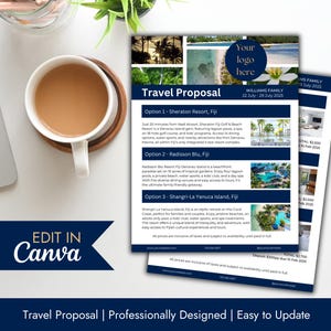 Travel Proposal Template | Multiple Option Vacation Quotation | Resort Proposal | Canva Template Travel Agency | Travel Agent Template