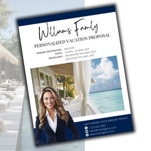 Travel Agent Proposal Template | Vacation Quotation Template | Travel Agent Marketing | Travel Agent Forms | Canva Template for Travel Agent
