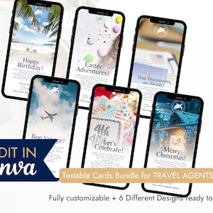 Pacchetto di messaggi di testo per agenti di viaggio / Marketing fai da te per consulenti di viaggio / Generazione di lead / Canva