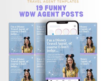 Funny WDW Travel Agent Social Media Templates: Canva Instagram Marketing (Digital Download)
