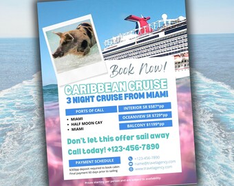 DIY Cruise Flyer Template: Travel Agent Marketing, Canva (Digital Download)