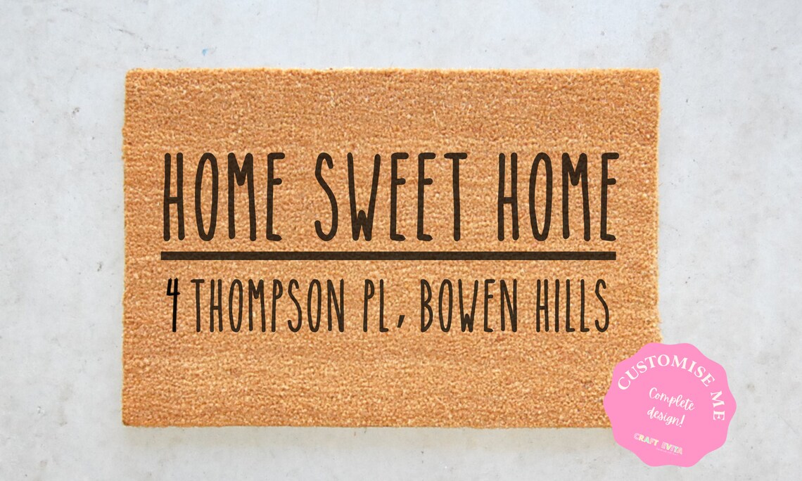 Home Sweet Home Custom Doormat doormat hand Etsy