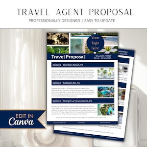 Travel Proposal Template | Multiple Option Vacation Quotation | Resort Proposal | Canva Template Travel Agency | Travel Agent Template