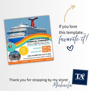 DIY Cruise Travel Flyer | Carnival Cruise | Cruise Agency Marketing | Travel Agent Flyer Template | Canva image 7
